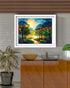 Abstract forest landscape canvas wall art in contemporary space