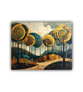 Abstract landscape canvas wall art in contemporary space