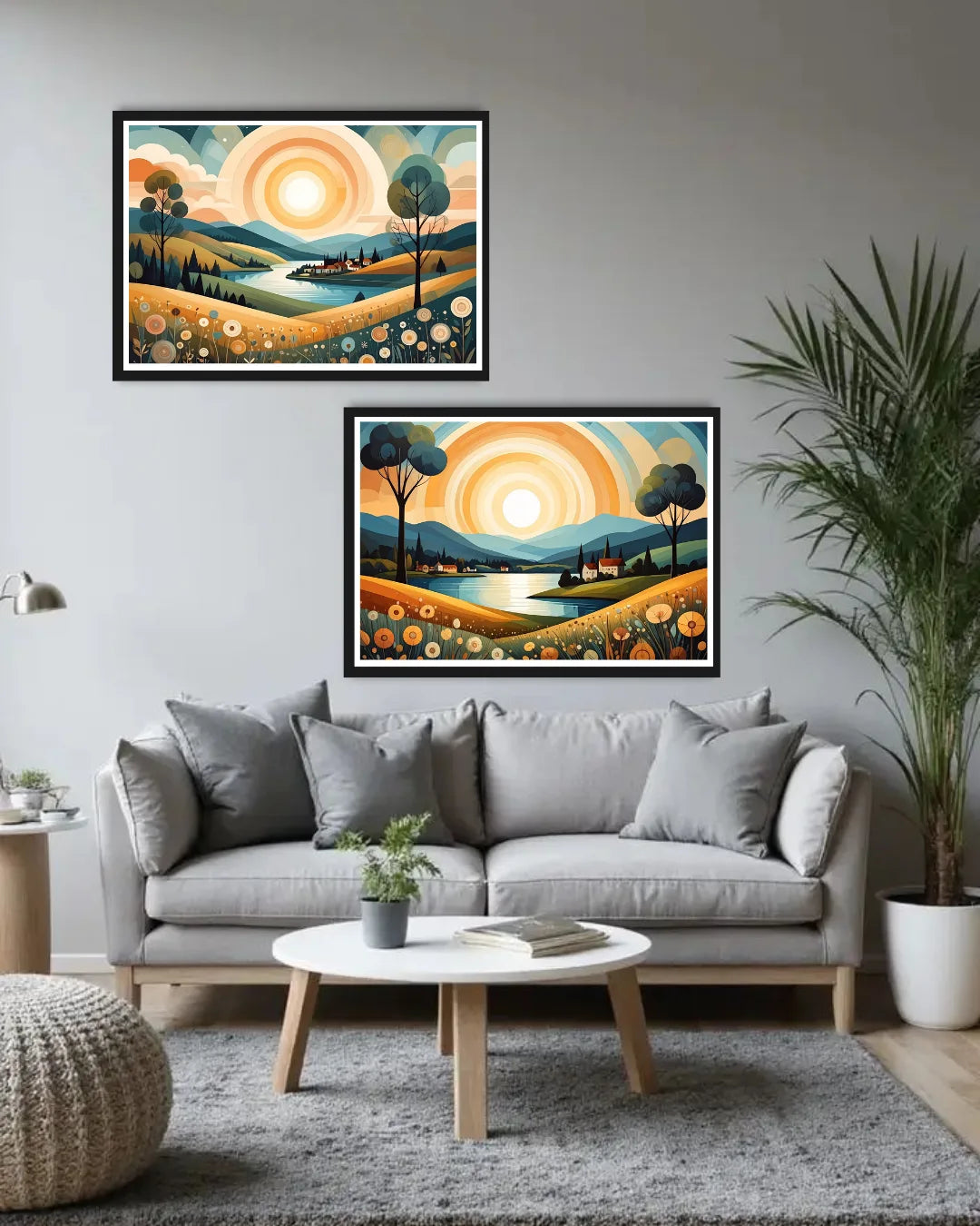 Abstract nature wall decor set for living room