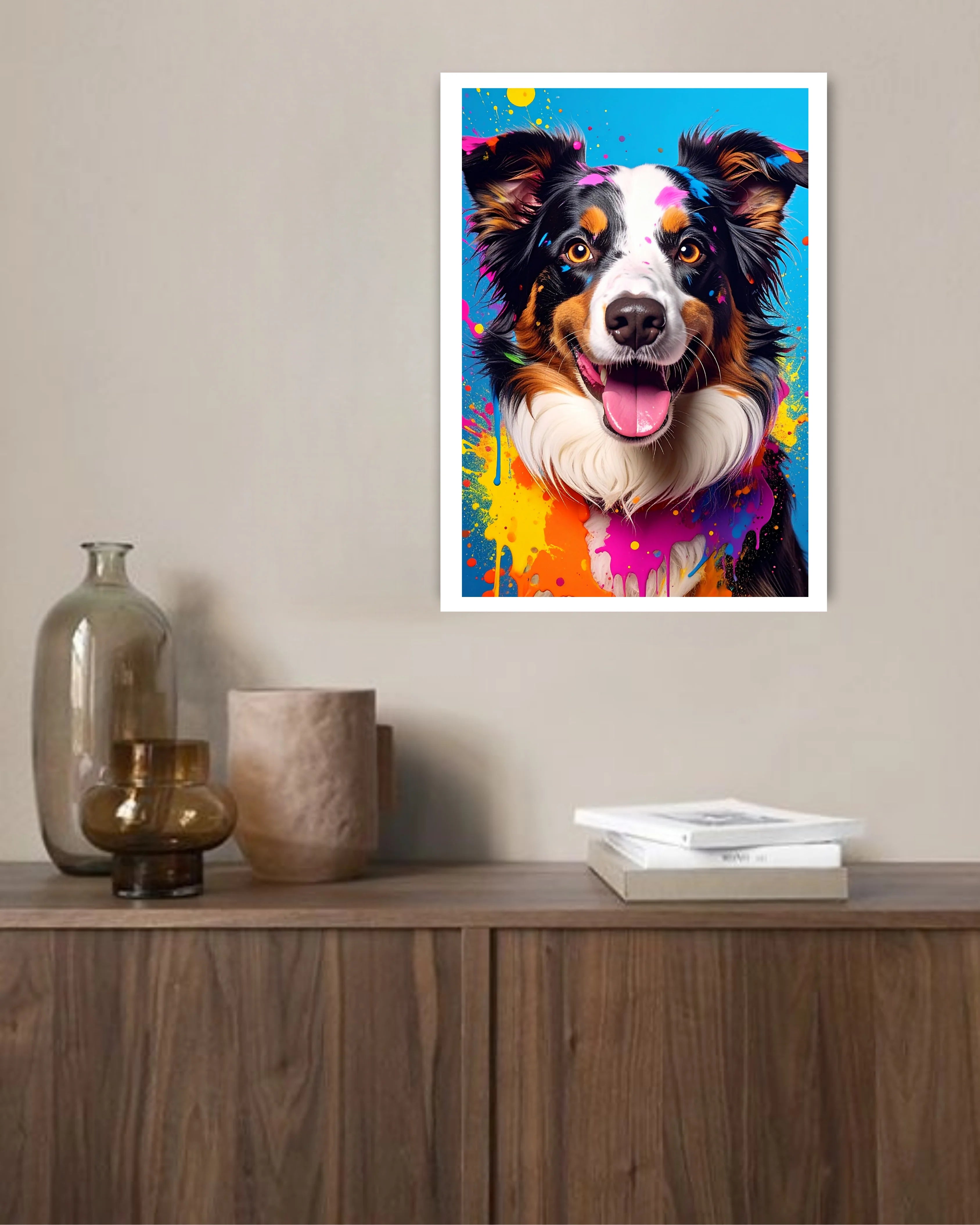 Colorful Dog Portrait - Wall Art Canvas