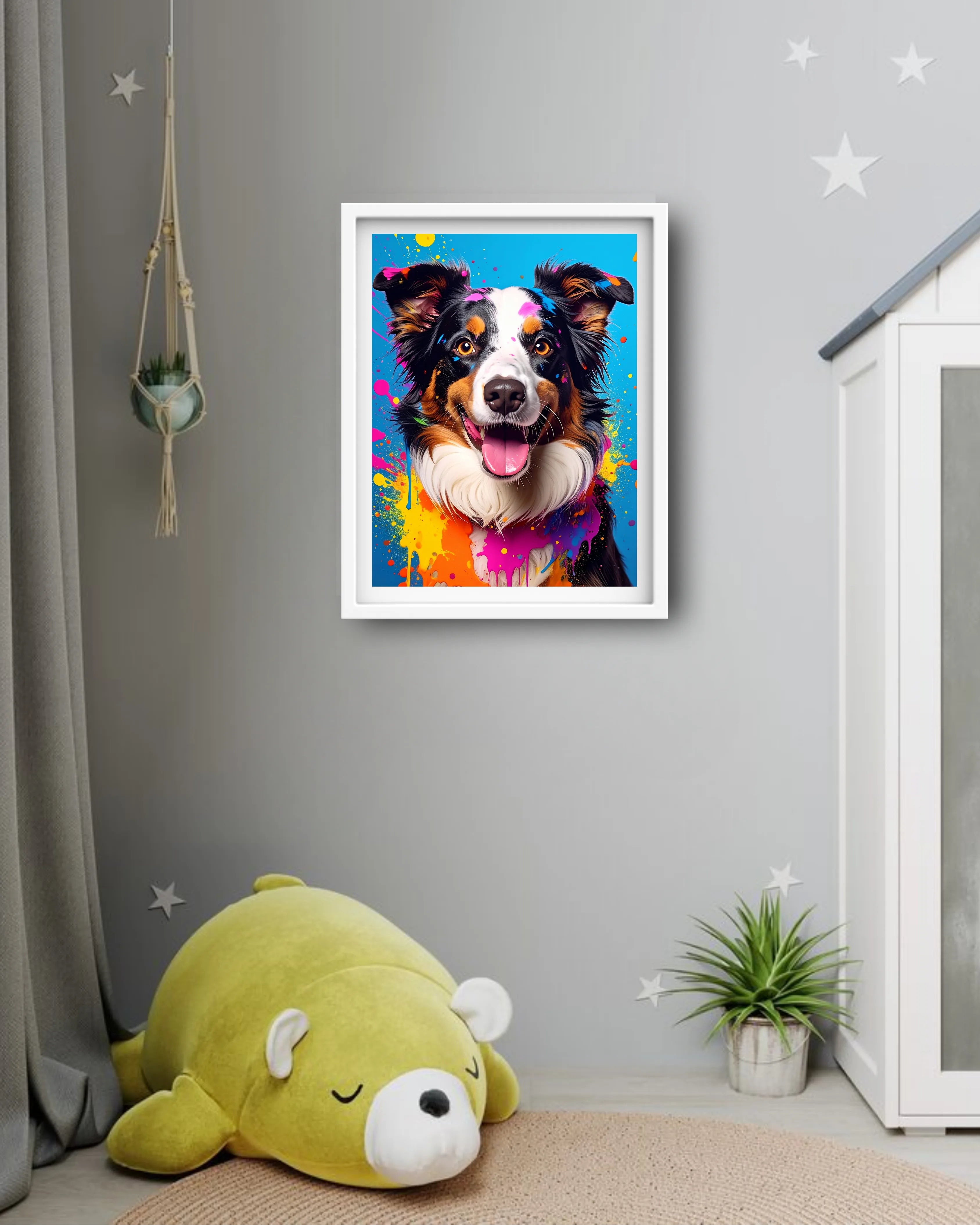 Colorful Dog Portrait - Wall Art Canvas
