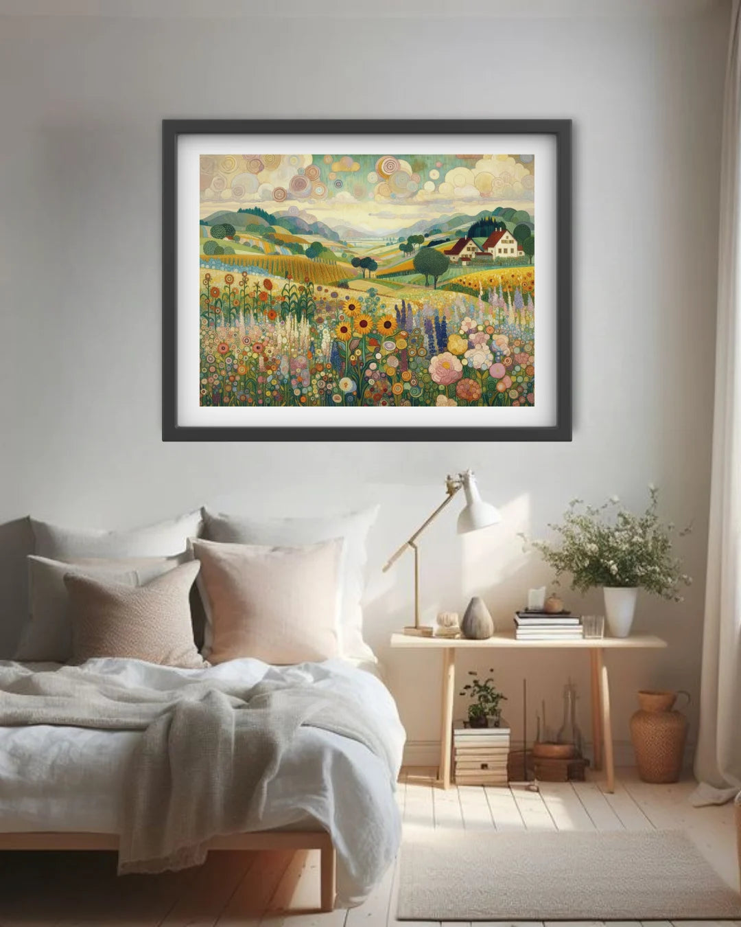 Artistic autumn landscape canvas painting home interior