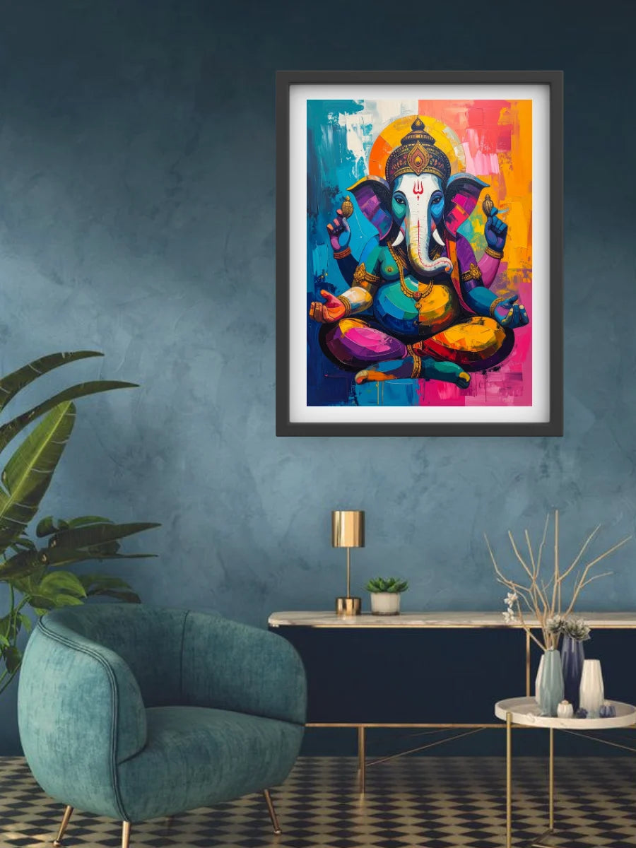 Artistic elephant canvas painting home interior