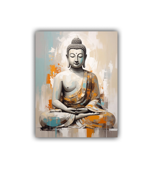 Artistic seated meditation canvas painting home interior