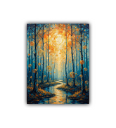 Artistic woodland landscape canvas painting home interior