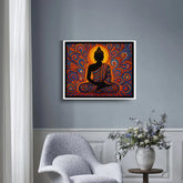 Buddha meditation mandala wall art for modern home interior
