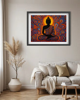 Buddha mandala wall art painting for yoga and spiritual spaces
