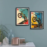 Vintage bicycle canvas wall art painting
