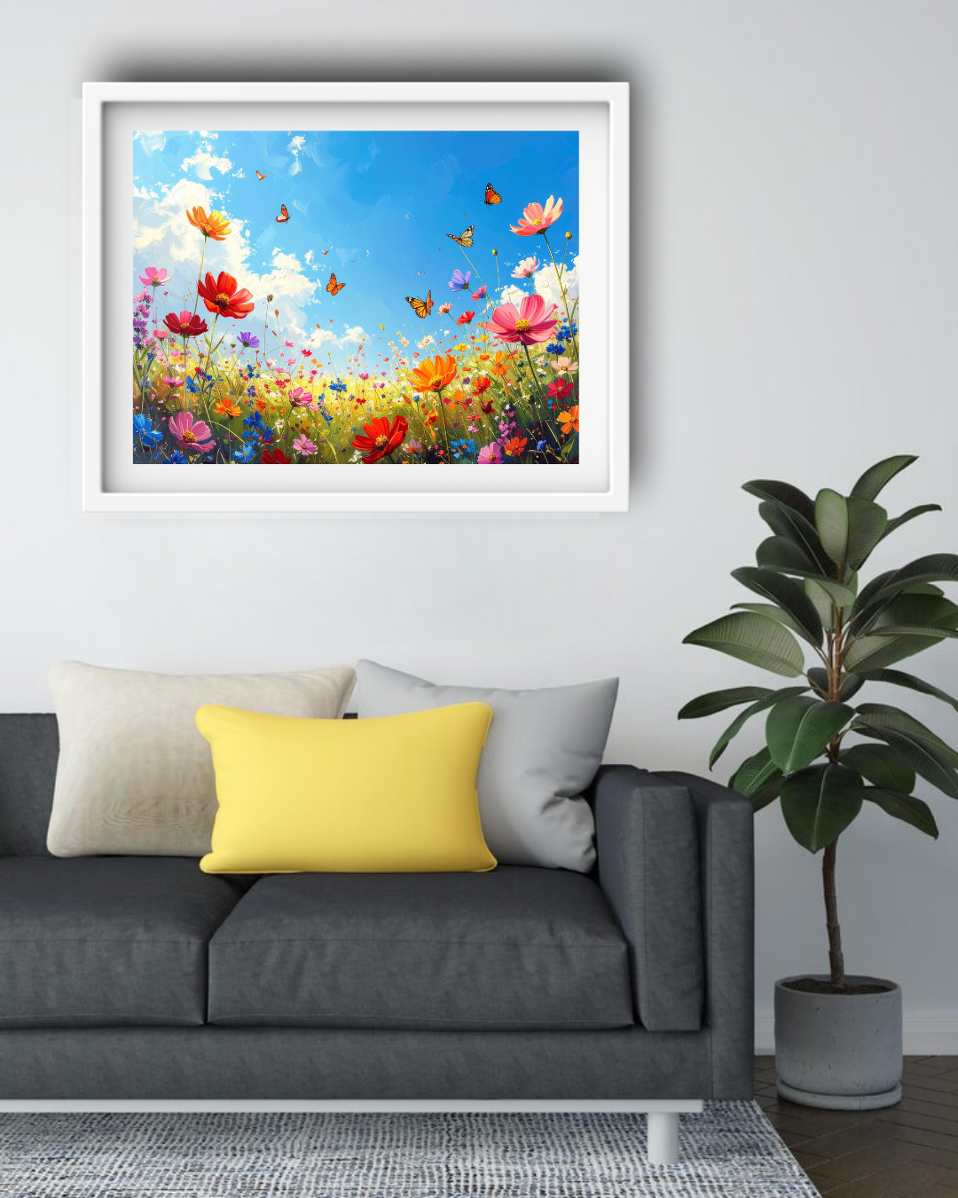 Butterfly Meadow Bliss - Wall Art Canvas