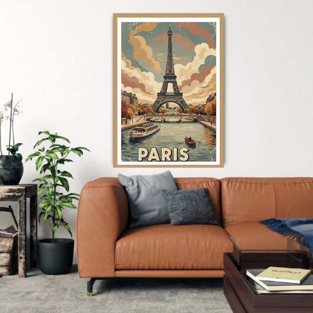 Classic Eiffel Tower Paris canvas wall art painting
