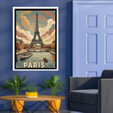 Vintage Paris Eiffel Tower wall art canvas painting

