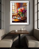 Colorful Floral Vase Painting - Wall Art Canvas WallArtVibes
