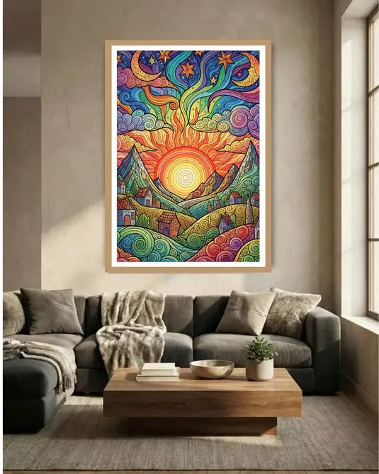 Abstract Colorful Landscape - Wall Art Canvas