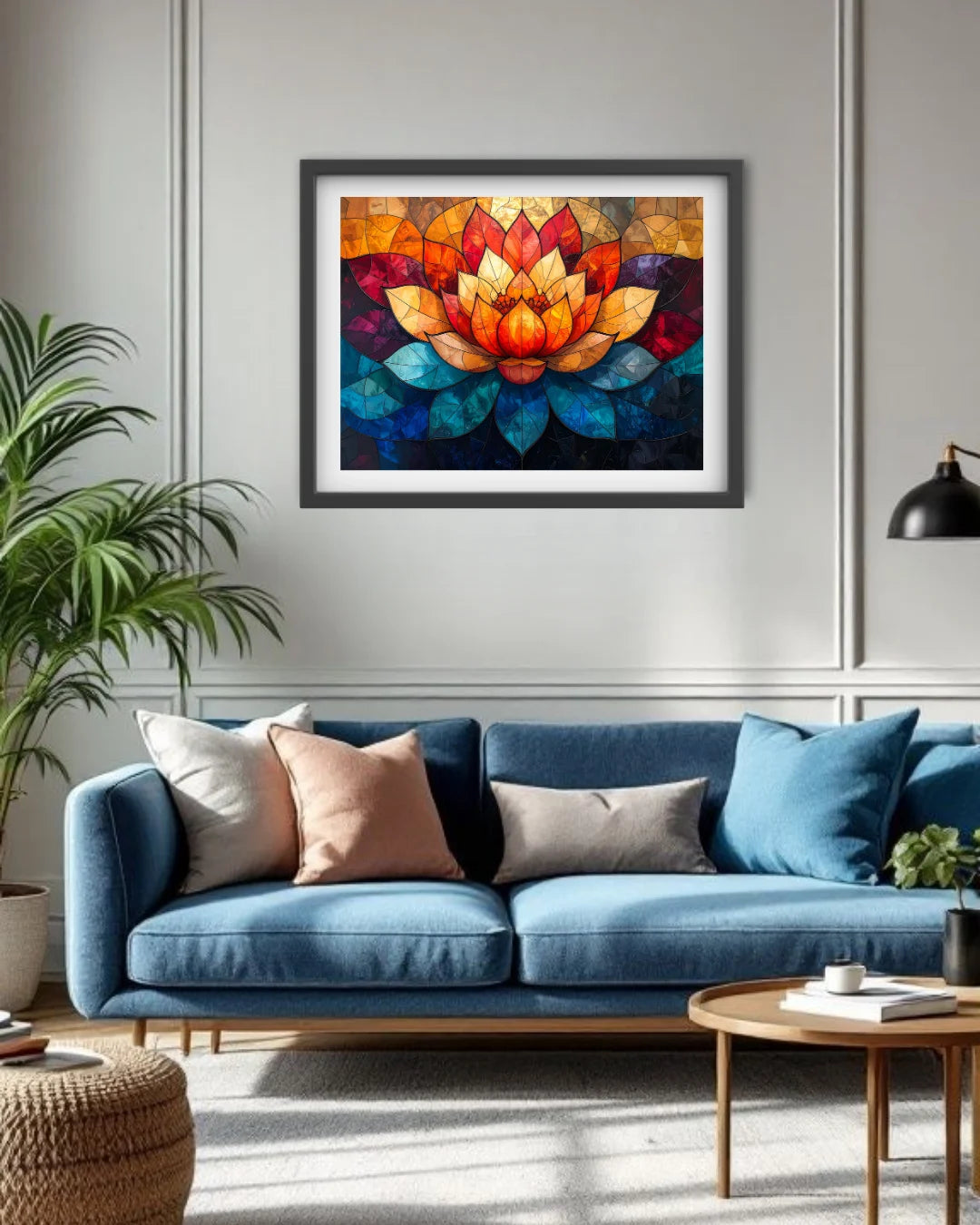 vibrant lotus flower wall art canvas spiritual painting