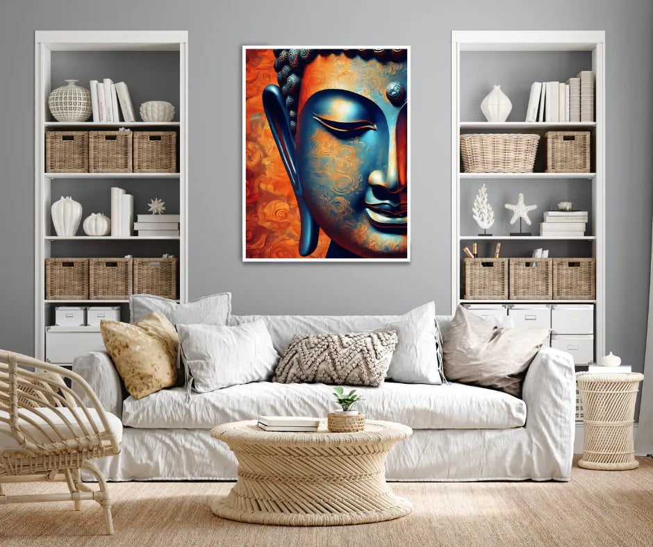 Contemporary abstract face art painting for stylish living room