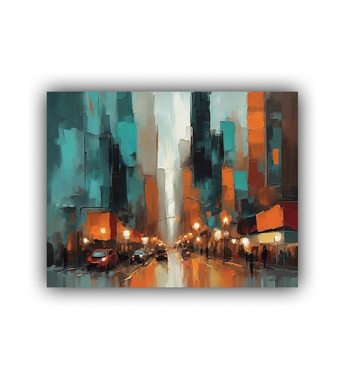 Contemporary city wall art canvas for stylish interiors