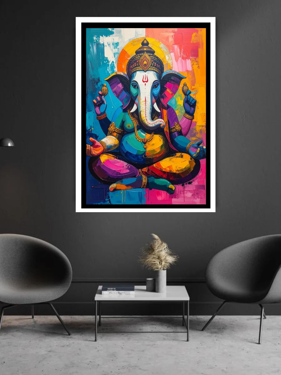 Contemporary elephant portrait framed wall art