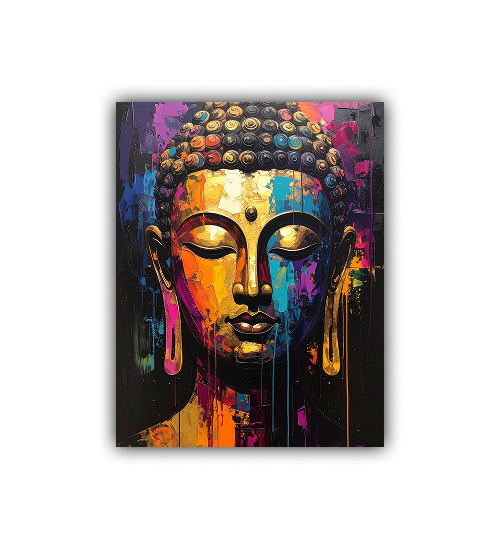 Contemporary spiritual face wall art canvas