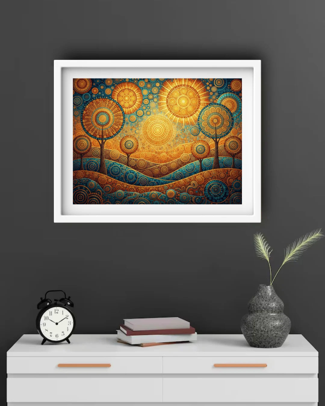 Contemporary textured landscape framed wall art