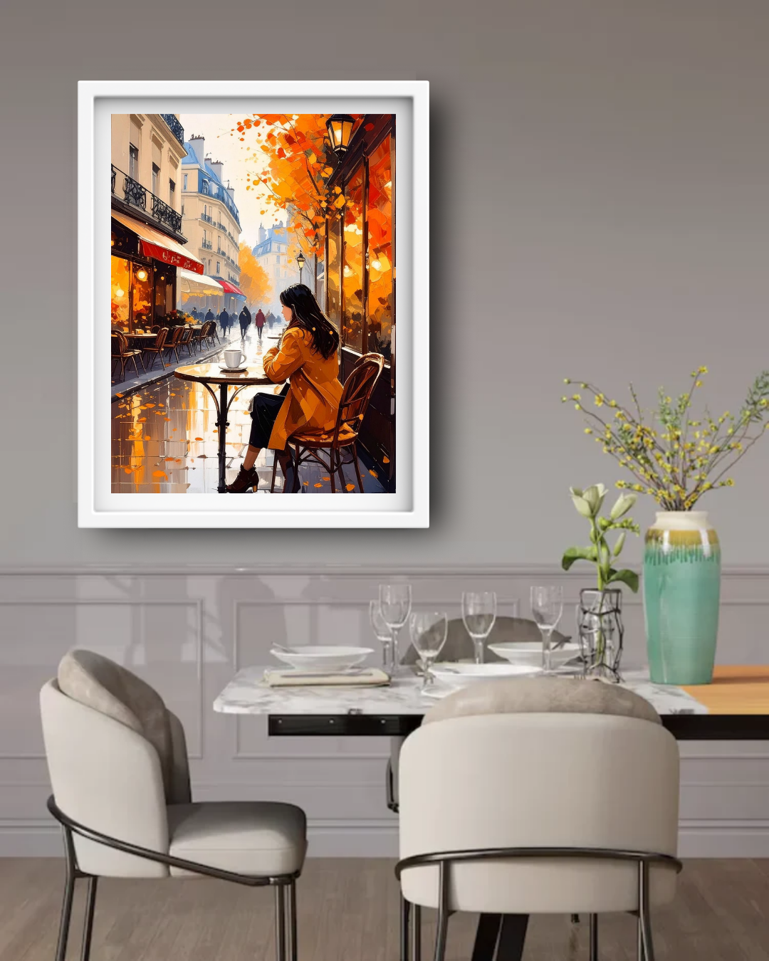 Cozy Street Scene - Wall Art Canvas