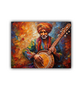 Cultural music painting with vibrant Indian folk art design