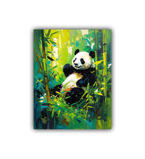 Serene Panda Retreat Wall Art Canvas Paintings