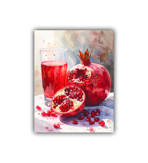 Pomegranate Juice Watercolor Print