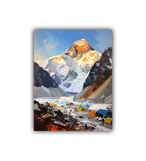 Golden Crown of the Andes/Himalayas Wall Art Canvas Paintings