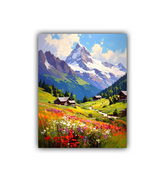 Mountain meadow landscape canvas wall painting
