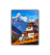 Himalayan mountain temple landscape wall art poster for home

