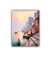 Indian riverfront city canvas wall art
