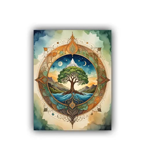 Eternal Roots: Spiritual Geometry - Wall Art Canvas