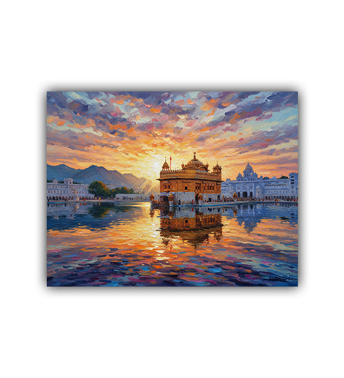 Sunset palace canvas painting wall art
