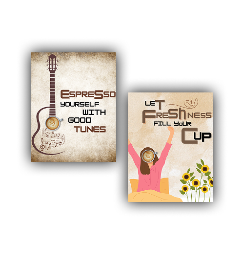 Morning Melody &amp; Fresh Brew - Set Of 2 - Wall Art Canvas
