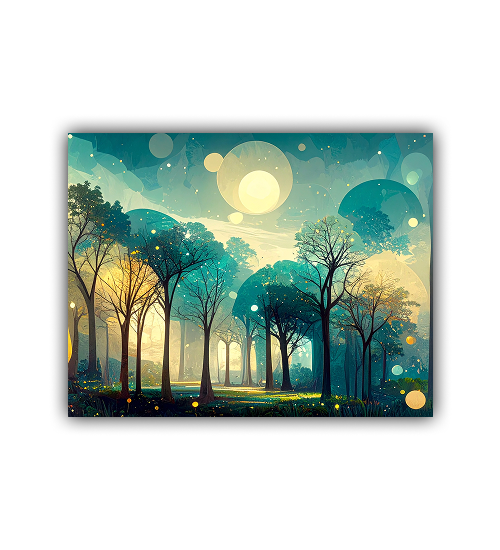 Moonlit Forest Modern - Wall Art Canvas