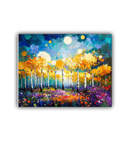 Abstract Colorful Forest Landscape - Wall Art Canvas