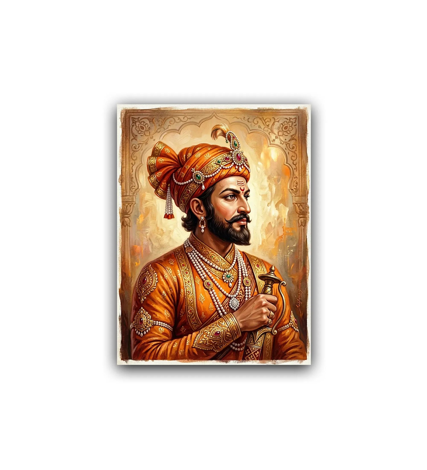 Chhatrapati Shivaji Maharaj Canvas Wall Painting - Wall Art Canvas