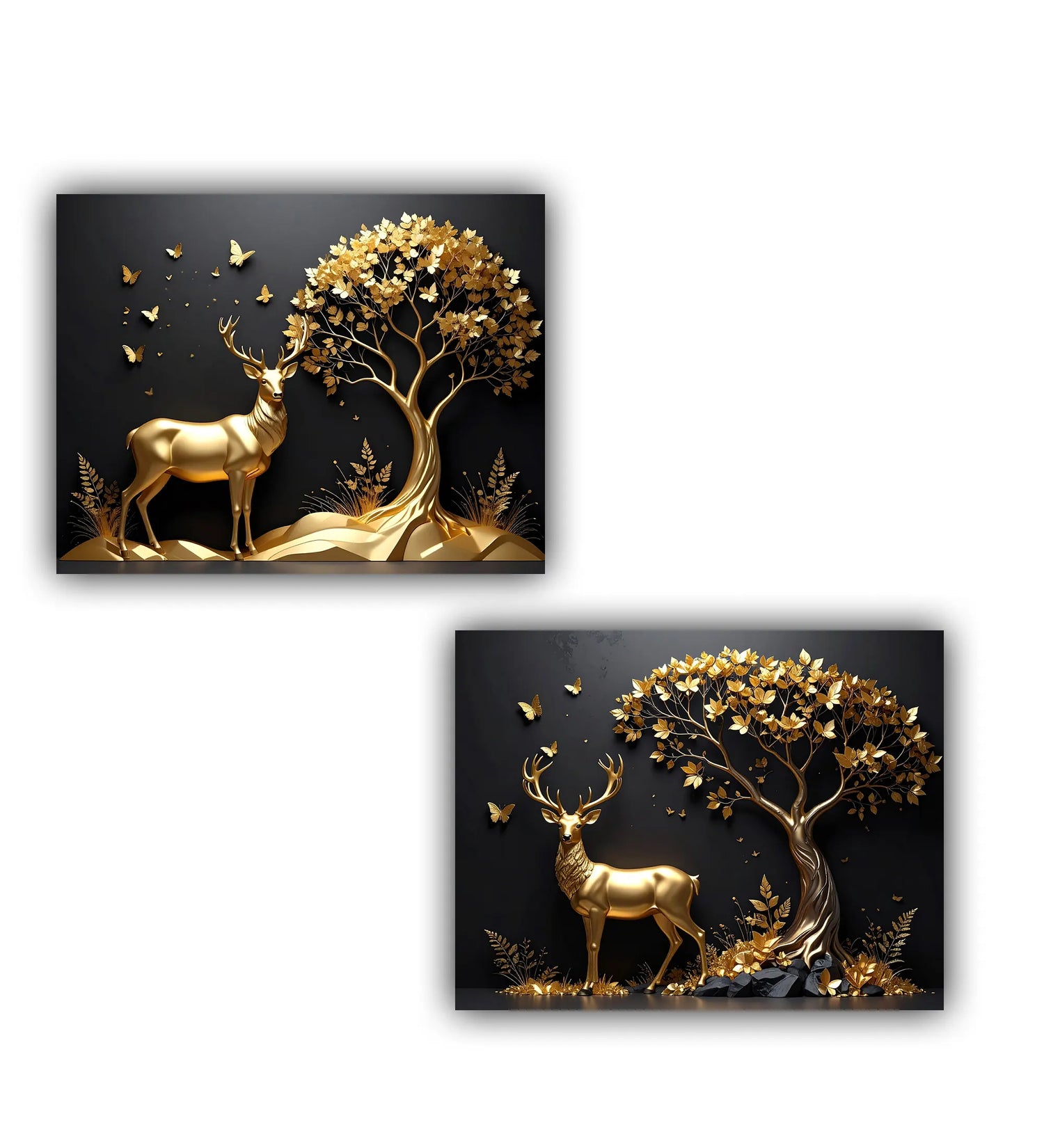 Golden Grace : Deer &amp; Fawn Art - Wall Art Canvas