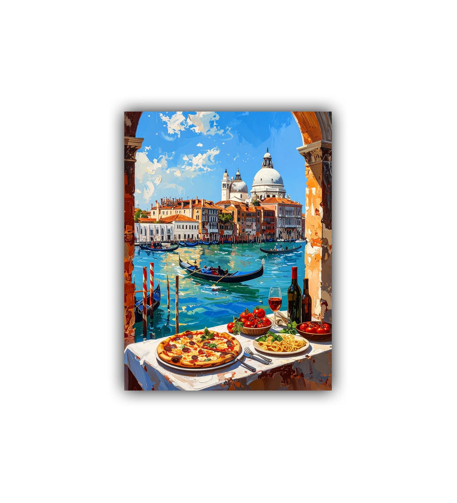 Colorful Venice Canal Cityscape - Wall Art Canvas