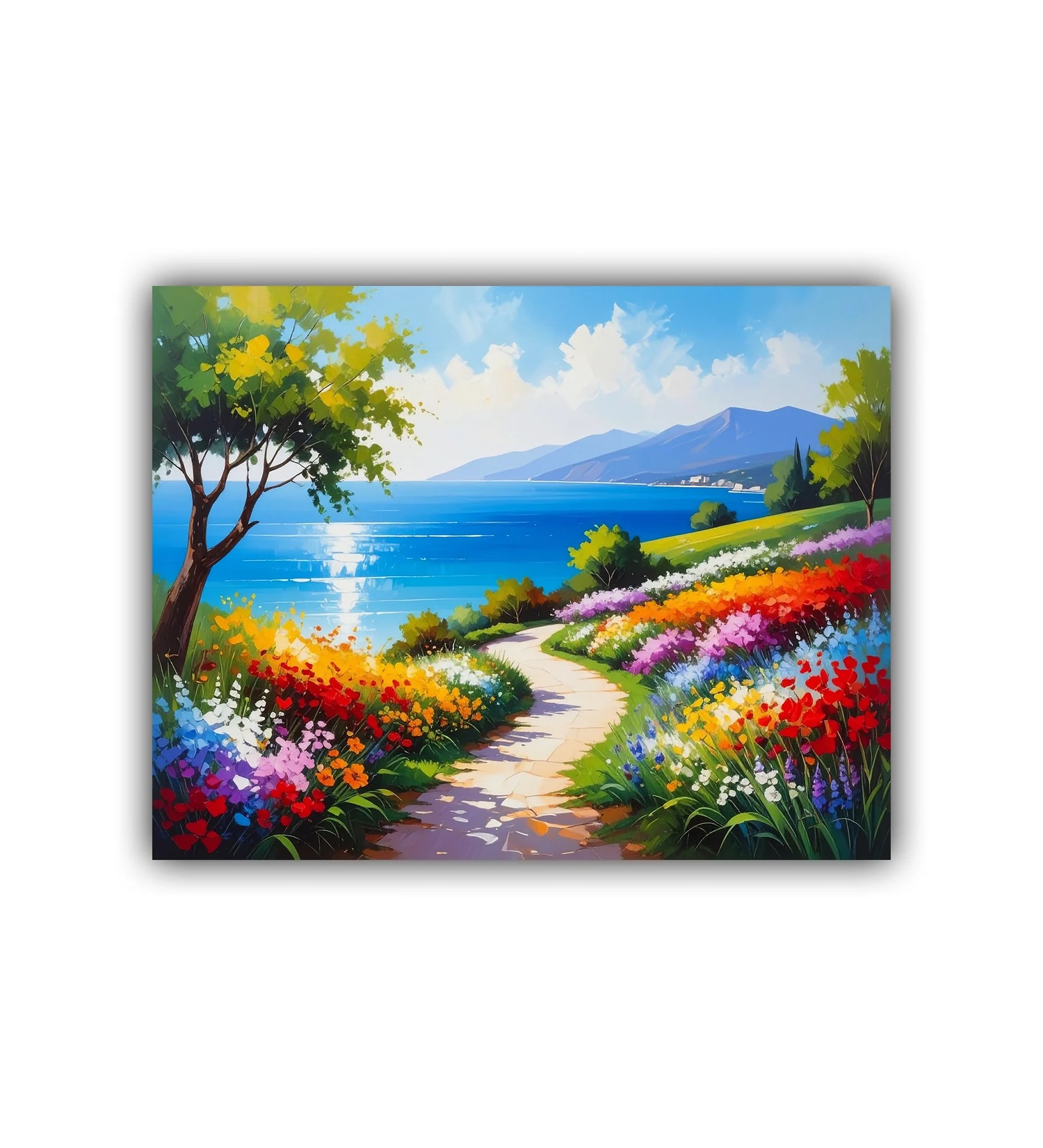 Colorful Countryside Path Landscape - Wall Art Canvas