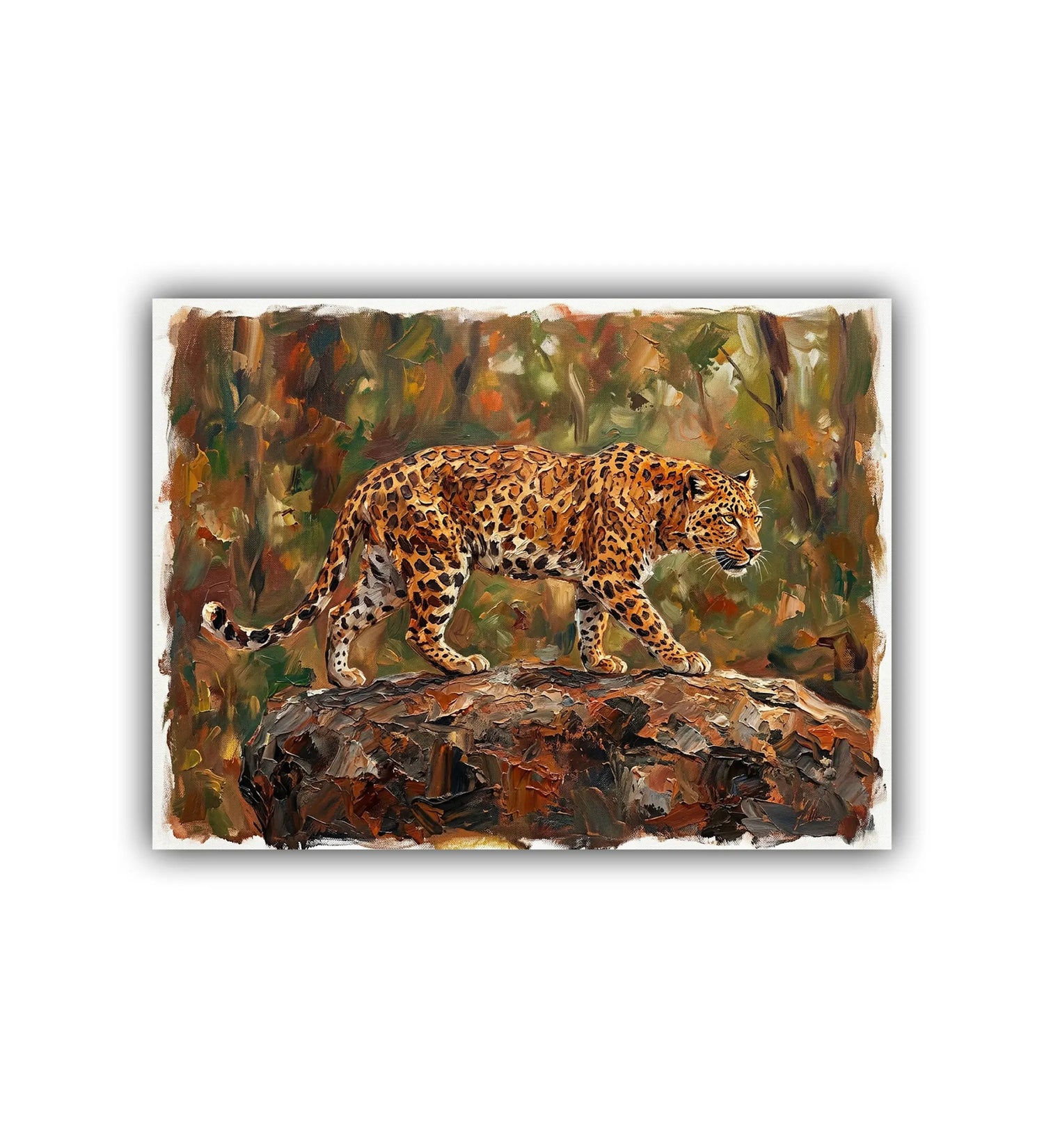 Leopard Wildlife Forest Art - Wall Art Canvas