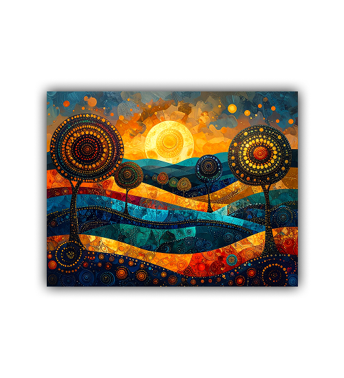 Abstract Sun Landscape - Wall Art  Canvas