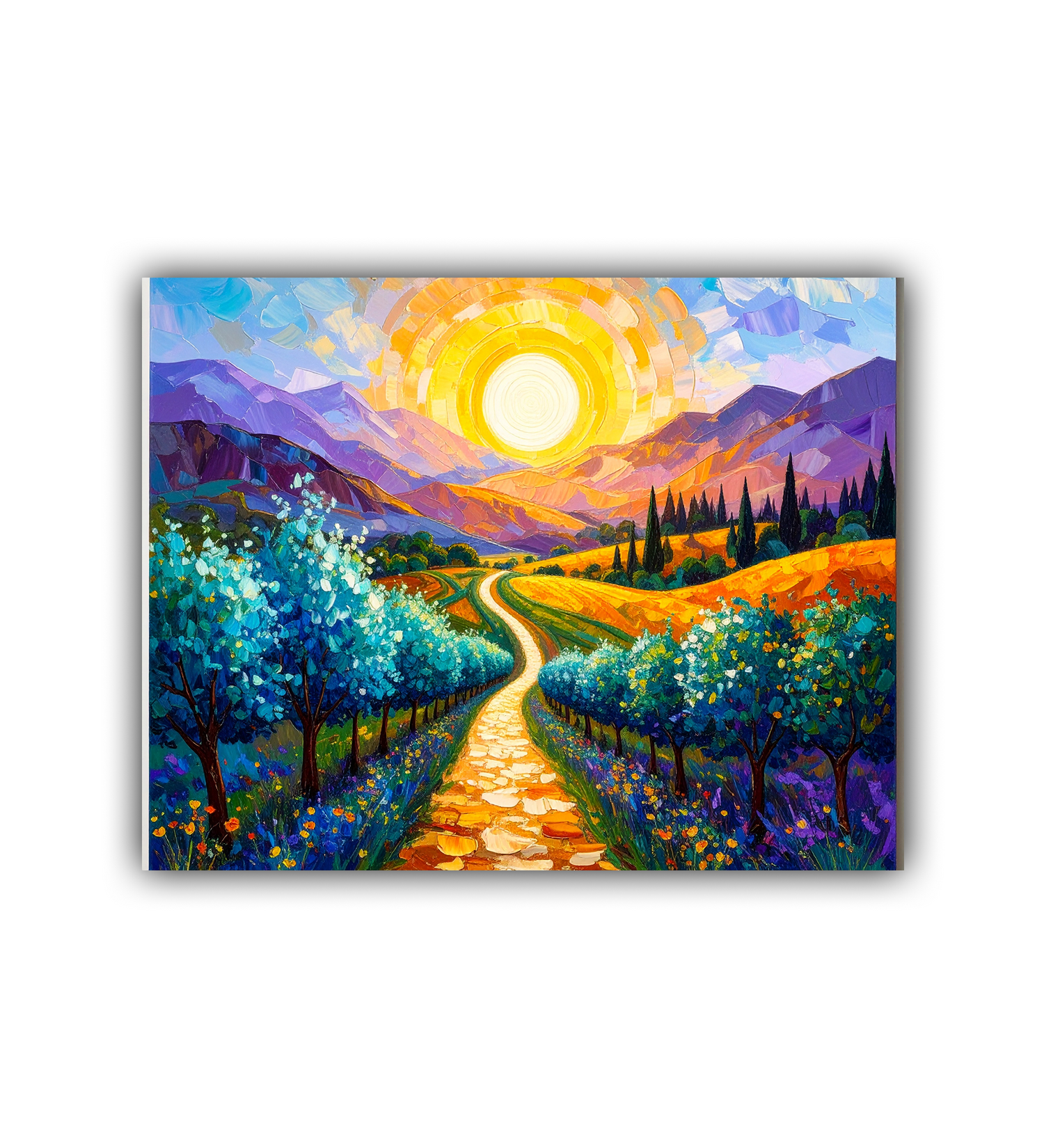 Abstract Sunset Hills Landscape - Wall Art Canvas