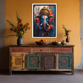 Divine elephant modern colorful wall art canvas painting for living room decor