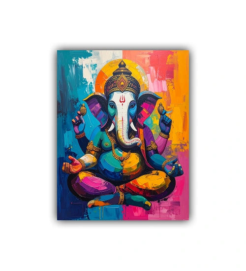Divine elephant seated figure modern wall art 