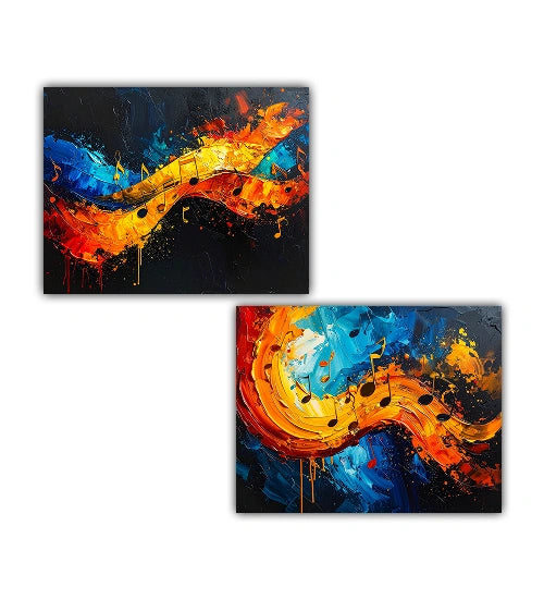 Dynamic sound wave wall art adding musical energy to modern décor