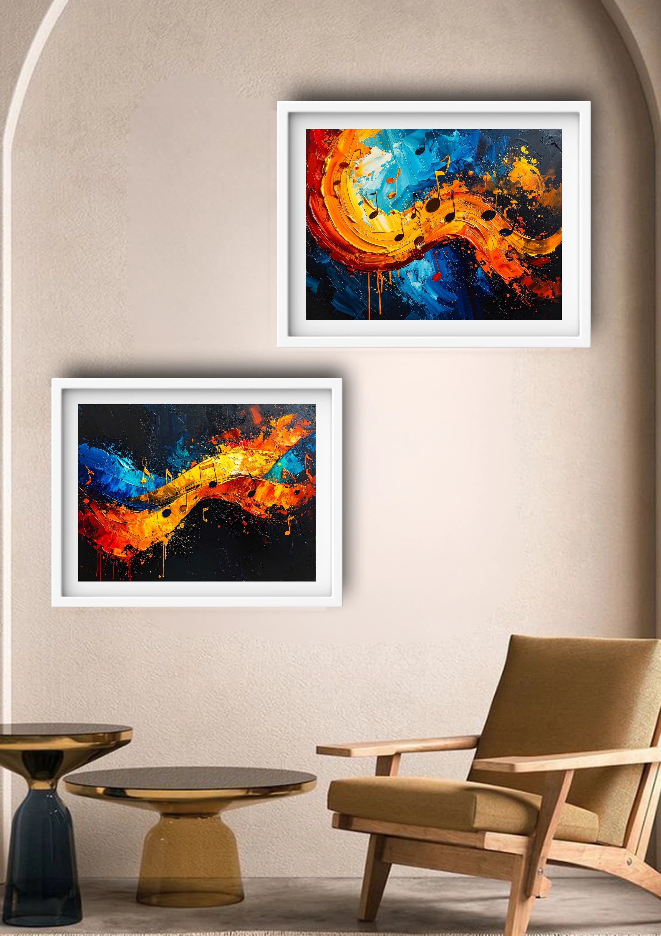 Musical style abstract painting representing rhythm and harmony
