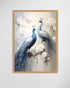 Elegant Blue Peacock Canvas Wall Art Framed Print for Living Room Decor