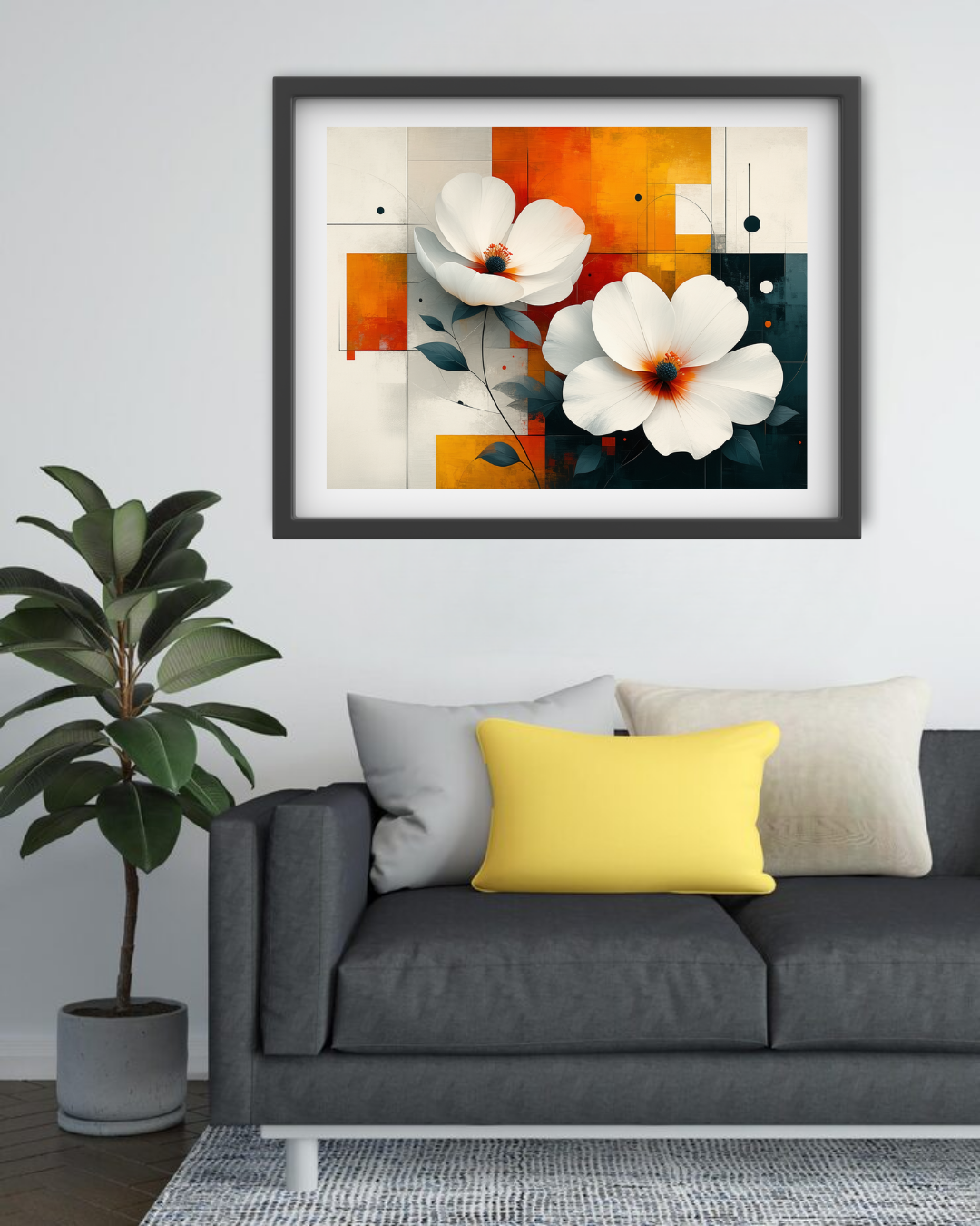 Floral Geometric - Wall Art Canvas