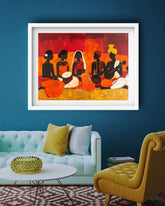 African tribal folk art wall painting for home decor
